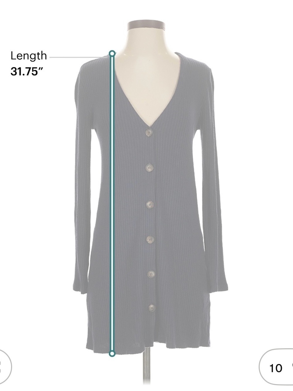 Reformation Agatha Navy Ribbed Button-Front Mini Dress - Picture 10 of 10